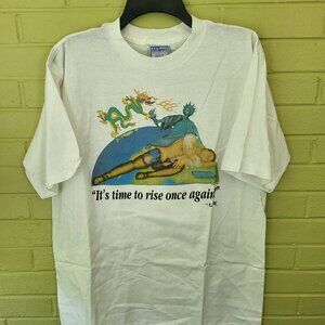 Vintage 1992 It's Time To Rise Again Shirt LARGE Sleeping Giant Single Stitch T1